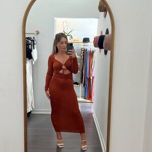 New with tags - Minkpink Azra Fitted Midi Ginger Dress Size Xsmall & XLarge